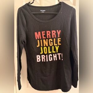 Women’s Old Navy Black Christmas Shirt size medium